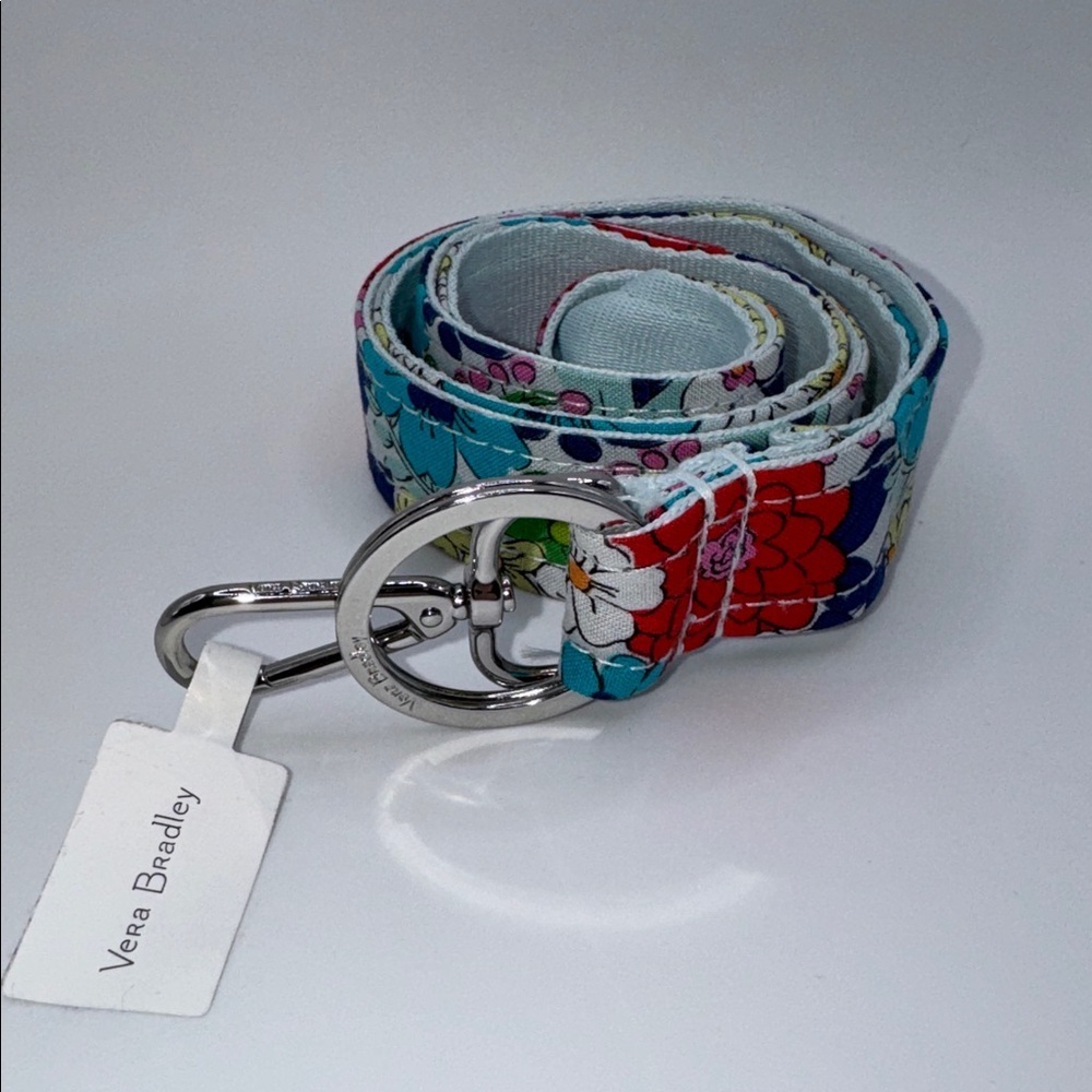 VERA BRADLEY Far Out Floral Keychain Lanyard ID Badge Holder NWT